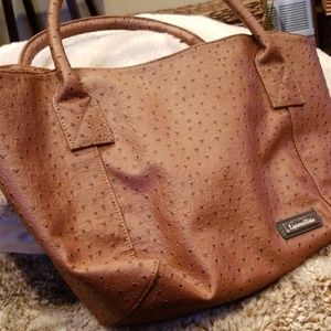 11x17.5 top and 10 bottom leather bag 8" handle dr